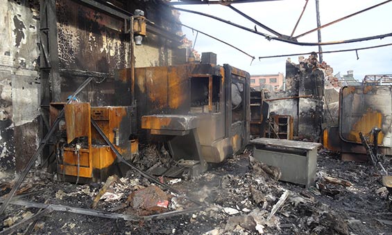 Likvidace následků požáru průmyslových objektů Kopřivnice - 03