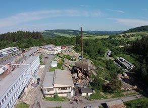 Demontáž a likvidace ocelového komína a technologií v Jablůnce 14