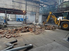 Demontáž a likvidace zastaralé výrobní linky odmaštovny Mora Moravia s.r.o. v Hlubočkách 15